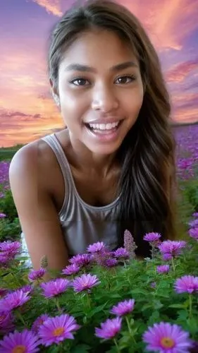 suhana,flower background,girl in flowers,beautiful girl with flowers,ylonen,sherine