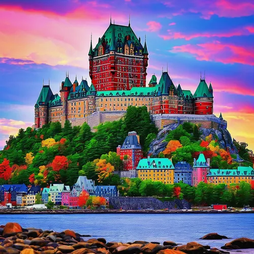 quebec,frontenac,ottawa,saint john,fairytale castle,west canada,fairy tale castle,montreal,canada,castles,colorful city,castle,citadelle,beautiful buildings,buy weed canada,gold castle,water castle,canada cad,medieval castle,castel,Illustration,Black and White,Black and White 29