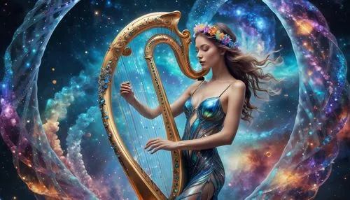 constellation lyre,harp player,harpist,angel playing the harp,lyre,zodiac sign libra,harp with flowers,harmonix,harp strings,horoscope libra,ophiuchus,celtic harp,harp,fantasy art,the zodiac sign pisces,stargates,astral traveler,astrologically,qabalah,horoscope pisces,Photography,Artistic Photography,Artistic Photography 03