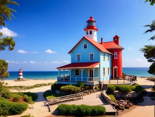 red lighthouse,crisp point lighthouse,electric lighthouse,petit minou lighthouse,lighthouse,seaside country,thimble islands,light house,battery point lighthouse,mackinac island,lifeguard tower,seaside