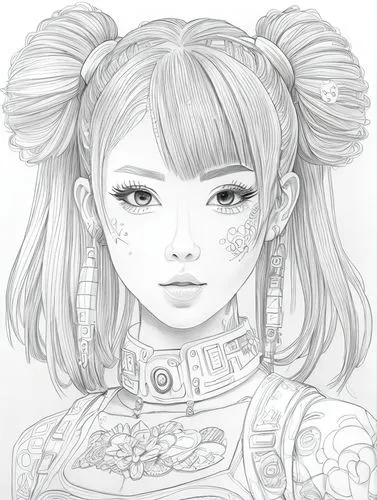 drawing pencil,oriental girl,geisha girl,tattoo girl,artist doll,girl portrait,oriental princess,bun cha,girl drawing,girl doll,line-art,line art,doll's facial features,lineart,geisha,fantasy portrait