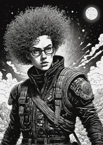 afro-american,sci fiction illustration,afroamerican,afro american,afro,black power button,black professional,black woman,shepard,sci fi,black women,black nuken,afro american girls,astronaut,novelist,outer space,science fiction,blade,spacefill,scifi,Illustration,Black and White,Black and White 09