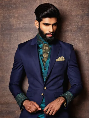 men's suit,male model,pakistani boy,navy suit,indian celebrity,men clothes,men's wear,wedding suit,businessman,cravat,ethnic design,handsome model,royal blue,indian,formal guy,virat kohli,man's fashion,turquoise wool,brown fabric,dark blue and gold,Art,Classical Oil Painting,Classical Oil Painting 13