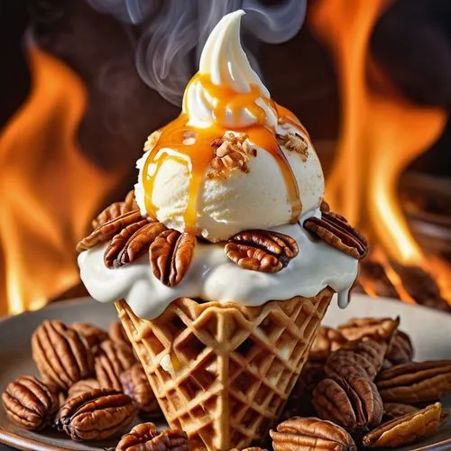 waffle ice cream,baked alaska,belgian waffle,soft serve ice creams,s'more,whipped ice cream,sundae,waffles,vanilla icecream,ice cream cone,vanilla ice cream,yule log,sweet ice cream,ice-cream,liege waffle,waffle,ice cream,ice cream cones,ice cream chocolate,mandarin sundae,Photography,General,Realistic