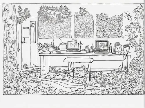 coloring page,coloring pages,coloring picture,coloring book for adults,office line art,coloring for adults,coloring pages kids,garden shed,terrarium,sewing room,botanical line art,summer line art,bedroom window,line-art,kitchen,coffee tea illustration,window sill,mono-line line art,the kitchen,house plants,Illustration,Children,Children 06