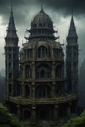 ghost castle,haunted cathedral,haunted castle,castle of the corvin,witch's house,witch house,abandoned place,tartarus,ancient city,stone palace,magorium,ruin,destroyed city,the haunted house,imperialis,lostplace,ruine,haunted house,ancient house,castlelike,Conceptual Art,Oil color,Oil Color 17