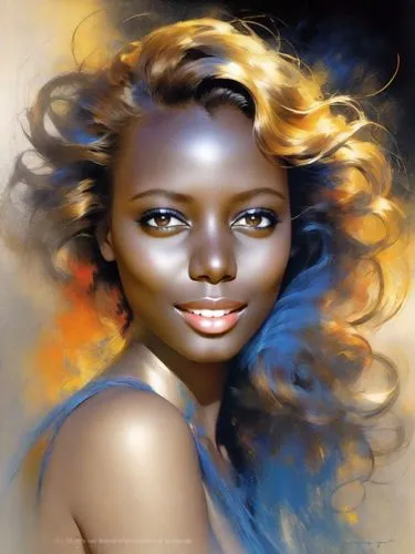 african american woman,african woman,colorism,africaine,melanin,airbrush,beautiful african american women,african art,black woman,lachanze,afro american,nubian,oshun,ledisi,black skin,aminatou,world digital painting,thandie,rosemond,mambwe,Digital Art,Impressionism