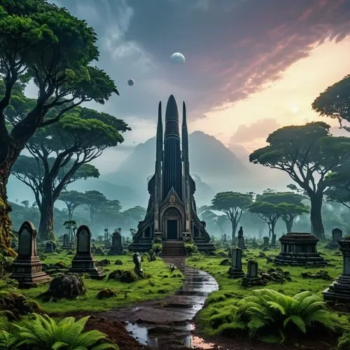 morrowind,fantasy landscape,necropolis,theed,azeroth,the grave in the earth,Photography,General,Realistic