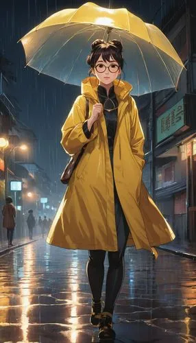 detective conan,walking in the rain,raincoat,rainy,man with umbrella,asian umbrella,rainy day,umbrella,golden rain,in the rain,rain suit,rain,rainy weather,brolly,rainy season,light rain,raining,umbrellas,heavy rain,rains,Illustration,Japanese style,Japanese Style 21