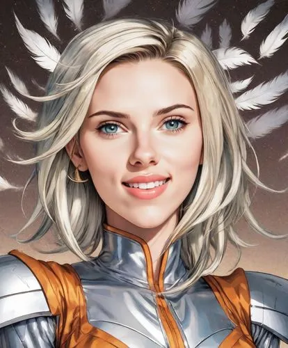 The iconic Android 18 from Dragon Ball comes into view as it comes to life with a gleaming silver body. Her right cheeks reveal a radiant aura, with fur glimmering in the sunlight. Her face is curled 