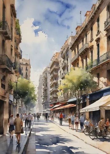 palma de mallorca,passeig de gracia,aix-en-provence,malaga,alicante,mallorca,barcelona,cagliari,valencia,seville,marseille,larambla,the boulevard arjaan,monaco,palma,watercolor paris,l'isle-sur-la-sorgue,alcudia,siracusa,watercolor paris shops,Conceptual Art,Daily,Daily 13