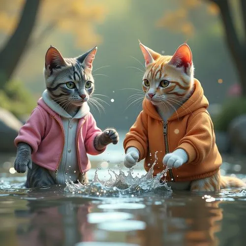 cats playing,gatos,aristocats,georgatos,two cats,rain cats and dogs