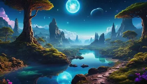 fantasy landscape,fantasy picture,alien world,fairy world,alien planet,futuristic landscape,cartoon video game background,lunar landscape,3d fantasy,mushroom landscape,beautiful wallpaper,landscape background,fairy forest,fantasy art,dream world,fantasy world,fairyland,dreamscape,dreamlands,fairytale forest,Photography,General,Realistic