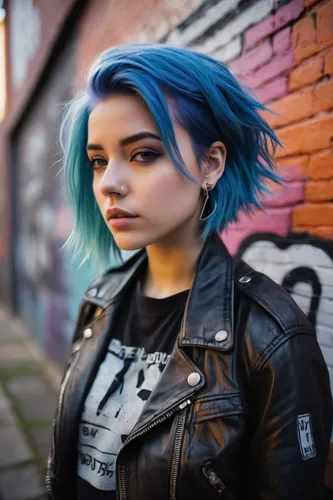 blue hair,punk,denim background,lis,portrait background,pixie-bob,denim jacket,grunge,blue background,punk design,colorful background,portrait photographers,portrait photography,blu,tori,indigo,greta oto,winterblueher,aqua,holly blue,Art,Artistic Painting,Artistic Painting 41