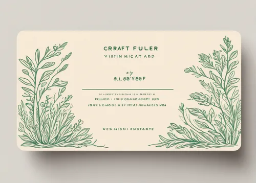 Craft a minimalist visiting card for a creative artist.,vintage anise green background,floral border paper,gold foil labels,gold foil laurel,tassel gold foil labels,table cards,tea card,place cards,gr