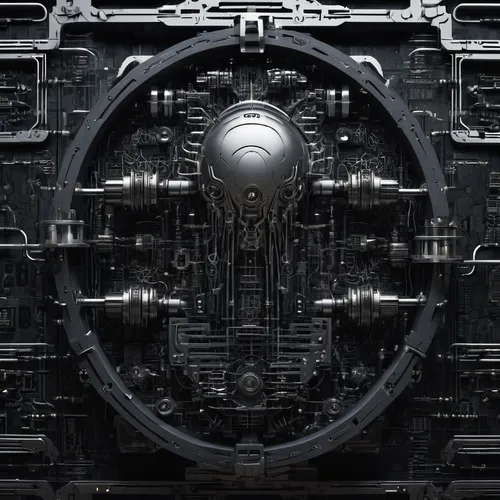 panopticon,biomechanical,stargate,combination lock,cogs,dreadnought,cybernetics,district 9,carrack,mechanical puzzle,cryptography,clockmaker,spacecraft,scifi,ship's wheel,cinema 4d,sci fi,vault,cogwheel,circuitry,Conceptual Art,Sci-Fi,Sci-Fi 09