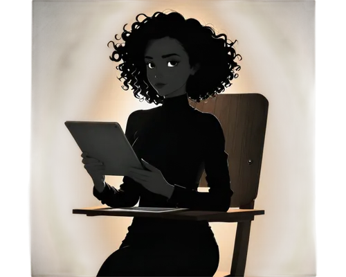 woman silhouette,girl at the computer,female silhouette,authoress,secretarial,proprietress,night administrator,chimamanda,publish a book online,writerly,author,programadora,woman sitting,girl studying,digitizing ebook,illustrator,ghostwriter,computerologist,bibliographer,women in technology,Illustration,Black and White,Black and White 33