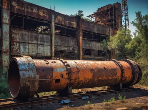 abandoned rusted locomotive,tank cars,metal rust,rusting,rusted,industrial ruin,oil tank,industrial landscape,abandoned train station,iron pipe,industrial tubes,disused trains,rusty cars,corrosion,non rusting,steel mill,railroad car,derelict,abandoned factory,boxcar,Photography,Artistic Photography,Artistic Photography 02