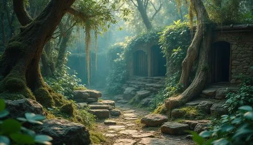 the mystical path,forest path,pathway,hiking path,tree lined path,wooden path,shaoming,pathways,the path,hushan,wudang,green forest,walkway,enchanted forest,fairytale forest,holy forest,path,winding steps,huangshan,tree top path,Photography,General,Realistic