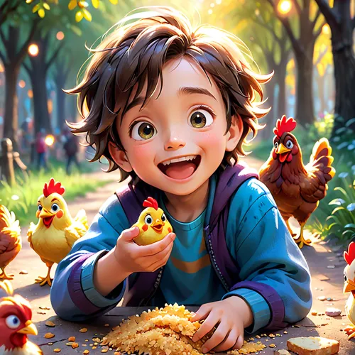 kids illustration,children's background,cute cartoon image,baby chicks,cute cartoon character,chicken 65,chicken yard,chicken chicks,game illustration,baby chick,pato,chicken farm,chicken,feeding the birds,cg artwork,the chicken,chickens,baby chicken,feeding birds,painting eggs,Anime,Anime,Cartoon