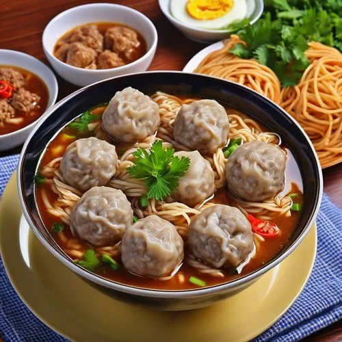 steamed dumplings,shrimp dumplings,huidong,momos,meatballs,jiaozi,wontons,spinach dumplings,tangyuan,pelmeni,makguksu,vietnamese cuisine,rice dumpling,mandu,baosheng,thai noodles,qingyun,beef hotpot,beef roulades,beef soup,Photography,General,Realistic