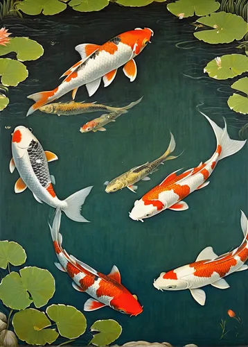 koi pond,koi carps,koi carp,koi fish,school of fish,koi,fishes,fish collage,trout breeding,fish in water,fish pond,forest fish,ornamental fish,freshwater fish,brocade carp,aquatic animals,fish farm,carp,the river's fish and,types of fishing,Art,Classical Oil Painting,Classical Oil Painting 43