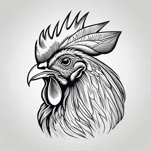 phoenix rooster,eagle illustration,rooster head,cockerel,vintage rooster,eagle drawing,eagle vector,rooster,bantam,gryphon,roosters,eagle head,gallus,portrait of a hen,bird illustration,griffon bruxellois,pullet,griffin,araucana,eagle eastern,Illustration,Black and White,Black and White 04