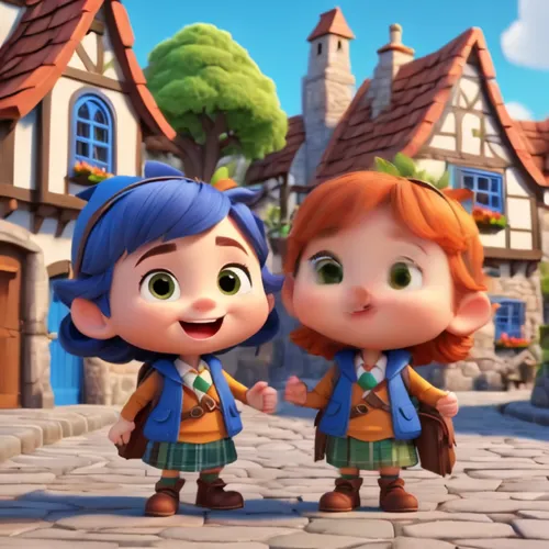 scandia gnomes,soffiantini,gnomeo,gnomes,halflings,garrison,little boy and girl,villagers,pinocchios,cute cartoon character,bonamy,townsfolk,coraline,upin,agnes,lilo,oddparents,mignons,elves,sylvania