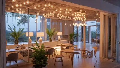 contemporary decor,breakfast room,modern decor,interior modern design,sunroom,luminaires,dining room,penthouses,ceiling lighting,table lamps,halogen spotlights,hanging light,home interior,interior dec