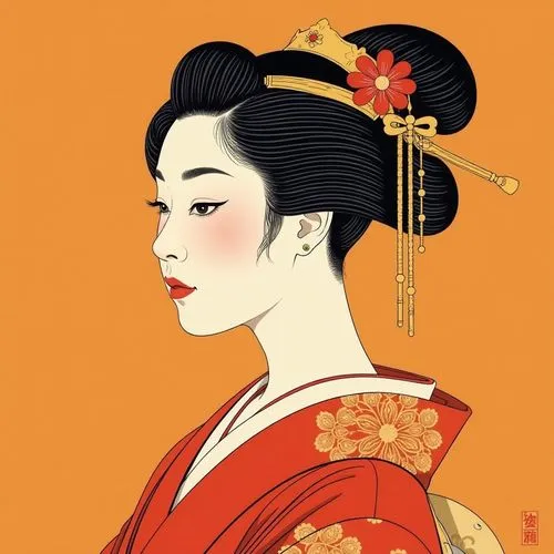 geiko,ukiyoe,uemura,maiko,geisha girl,geisha