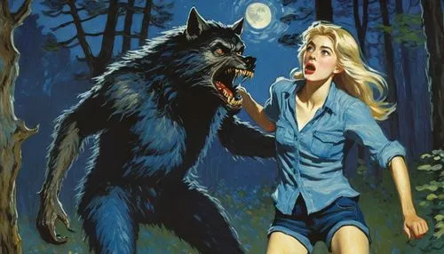 werewolve,wolfman,werewolves,werewolf,lycanthropy,lycanthrope,Art,Artistic Painting,Artistic Painting 04