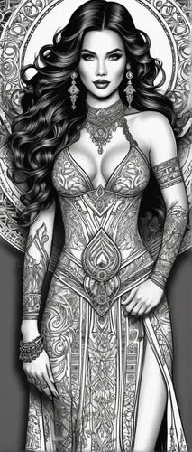 chicana,coreldraw,flamenca,derivable,shakuntala,arundhati,Illustration,Black and White,Black and White 04