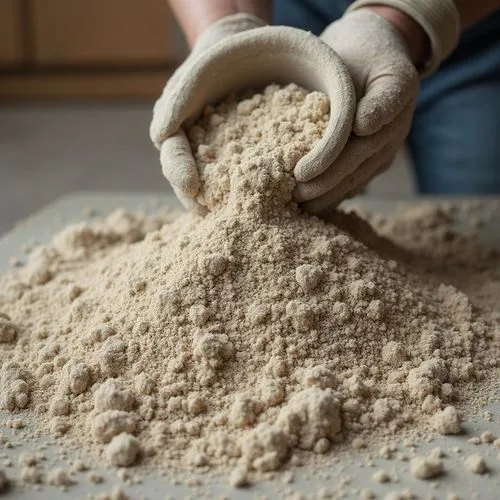 sand for mixing concrete

,a person that is mixing soing out on top of a table,semolina,yeast dough,wheat flour,pizza dough,flour production,flours