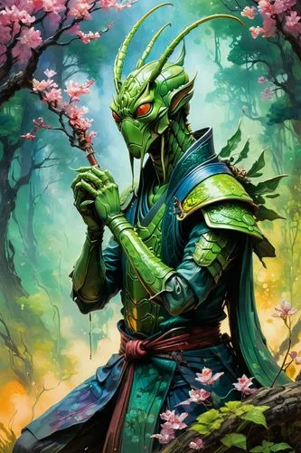 elashyi,yoshimitsu,agamid,nazarian,genji,koropeckyj,kyogen,samurai,spring background,toshimitsu,lizardmen,arbiter,kontopirakis,namurian,konuma,malom,jebtsundamba,male elf,patrol,majnun,Illustration,Realistic Fantasy,Realistic Fantasy 04