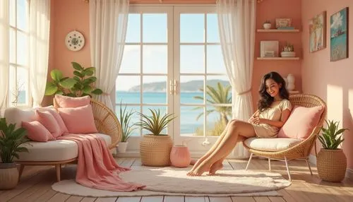 pink chair,the little girl's room,bedroom,giaimo,beauty room,baby room,window with sea view,soft pink,guest room,bedroom window,livingroom,modern room,light pink,great room,sitting room,danish room,children's bedroom,bedrooms,therapy room,idyllic,Photography,General,Realistic