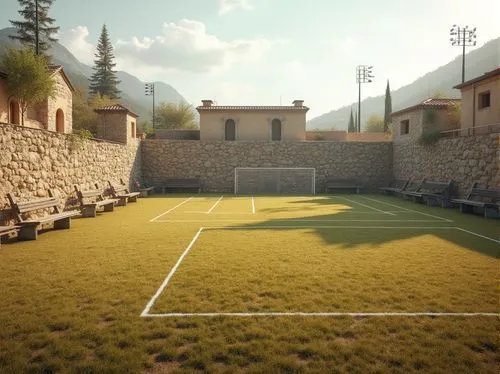 soccer field,football pitch,cryengine,calcio,stadia,fifa 2018,football field,terraces,sapienza,artificial grass,tennis court,football stadium,stadio,ballcourt,goalposts,futbol,stadiums,athletic field,goalmouth,fifa,Photography,General,Realistic