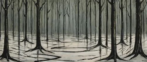 winter forest,birch forest,deciduous forest,old-growth forest,swampy landscape,row of trees,cartoon forest,forest landscape,pine forest,birch trees,tree grove,spruce forest,bare trees,forest glade,beech forest,forest dark,forest floor,ghost forest,the forest,the forests,Art,Artistic Painting,Artistic Painting 01