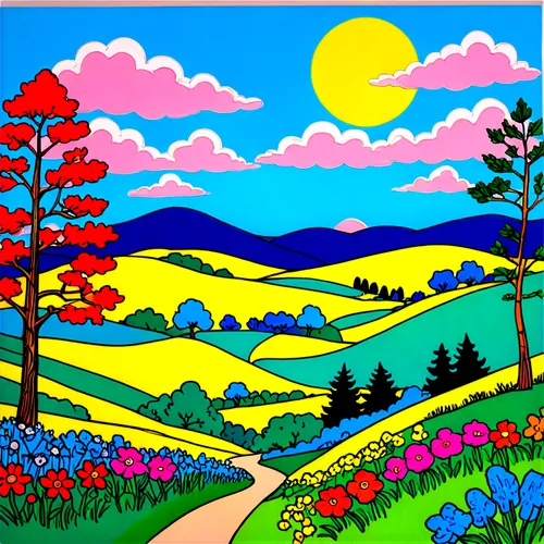 mountain scene,morrisseau,woodring,salt meadow landscape,landscape background,springtime background,colorforms,paisaje,mountain landscape,horacek,mountainous landscape,alpine landscape,khokhloma painting,coloring page,landscape,flower painting,coloring pages,northern black forest,spring background,home landscape,Illustration,Black and White,Black and White 25