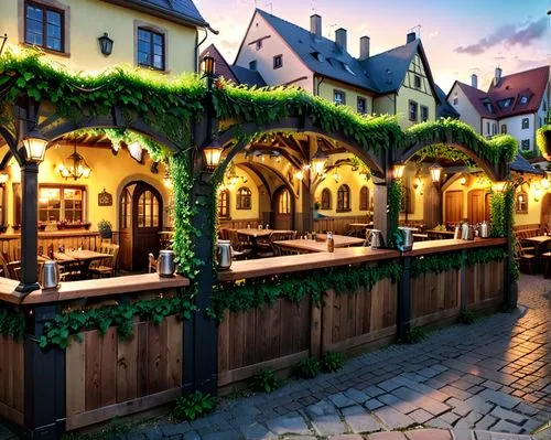 tavern,rathskeller,biergarten,medieval street,wine tavern,beer garden,oktoberfest background,highstein,bryggen,bryggman,townscapes,taverns,medieval town,bryggeri,rothenburg,tavernas,auberge,medieval market,rathauskeller,bremen town musicians,Anime,Anime,General