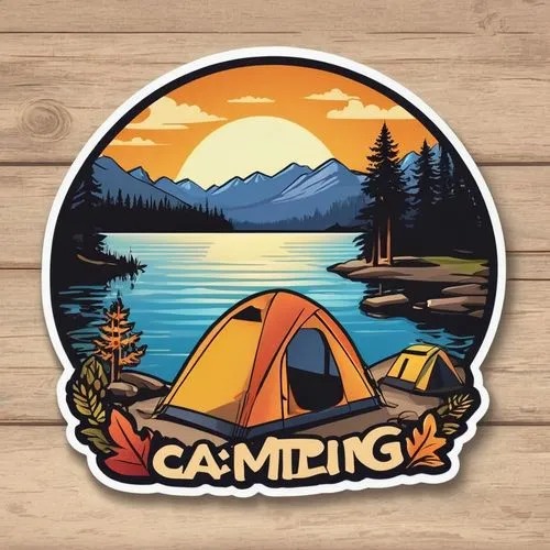 campsites,campers,camping,campfin,camping tents,camping tipi,Unique,Design,Sticker