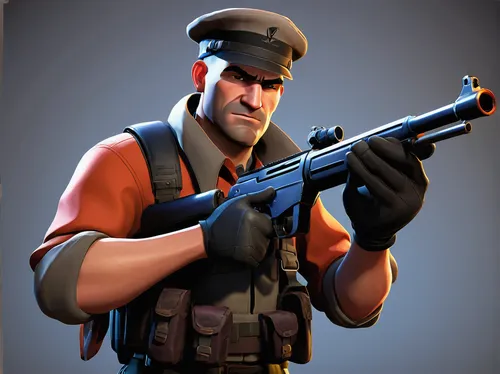 grenadier,medic,snipey,combat medic,policeman,spy,scout,sniper,gunsmith,engineer,mercenary,brigadier,rifleman,marksman,valve,soldier,inspector,courier,the sandpiper general,pyro,Illustration,Retro,Retro 09