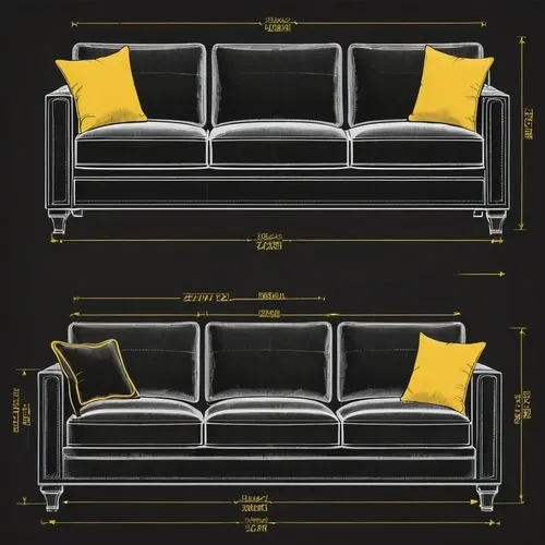 A sofa for three people, black color with a yellow pillow, simple modern design,sofa set,sofa bed,sofa,sofa cushions,settee,loveseat,cinema seat,seating furniture,mid century sofa,couch,soft furniture