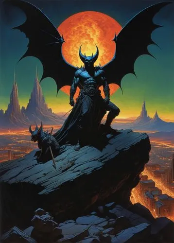 morgoth,surtur,dragonlord,frazetta,kadath,dragonlance,Illustration,Realistic Fantasy,Realistic Fantasy 18