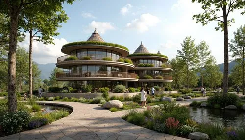 3d rendering,ecovillages,ecovillage,render,rivendell,lefay,earthship,house in the mountains,soryan,forest house,khaplu,asian architecture,chortens,golf resort,chalet,treehouses,pavillon,landscaped,holiday villa,shambhala