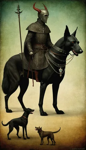 armored animal,schutzhund,black shepherd,posavac hound,ancient dog breeds,transylvanian hound,canidae,anthropomorphized animals,toy manchester terrier,schipperke,manchester terrier,cat warrior,old english terrier,heraldic animal,companion dog,smaland hound,carpathian shepherd dog,dog walker,scottish terrier,king shepherd,Illustration,Realistic Fantasy,Realistic Fantasy 35