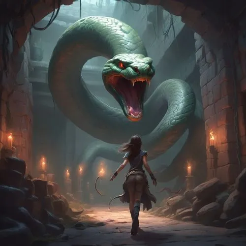 scylla,serpentarium,serpent,serpents,haku,akali,naga,serpiente,keelback,kindred,gorgon,medusa gorgon,game illustration,inara,pointed snake,snakepit,vipera,lamia,snake charming,venomous snake,Conceptual Art,Fantasy,Fantasy 01