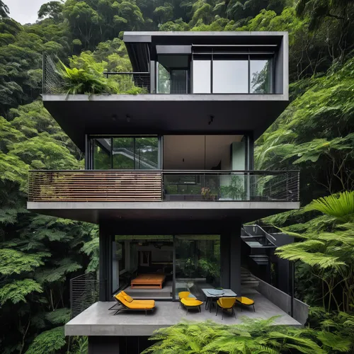 japanese architecture,house in the forest,green living,asian architecture,modern architecture,modern house,tropical greens,house in mountains,cubic house,house in the mountains,cube house,dunes house,beautiful home,timber house,tropical house,tree house,residential house,residential,luxury property,private house,Illustration,Black and White,Black and White 18