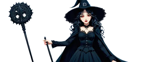 witch broom,sorceress,gothic dress,witch,halloween witch,halloween vector character,the witch,witch ban,gothic woman,gothic fashion,swordswoman,sterntaler,witch hat,scythe,witch's hat icon,halloween banner,goth woman,gothic style,dark elf,gothic,Illustration,Japanese style,Japanese Style 03