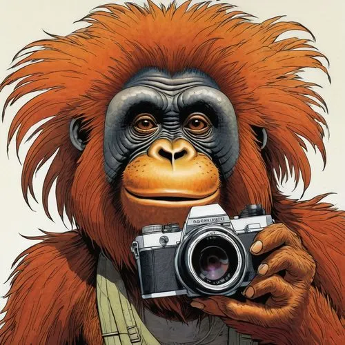 camera illustration,orangutan,nature photographer,animal photography,camera photographer,photographer,orang utan,taking photo,primate,taking picture,photographing,slr camera,taking photos,portrait photographers,selfie,great apes,camerist,photographers,photo-camera,primates,Illustration,Paper based,Paper Based 26