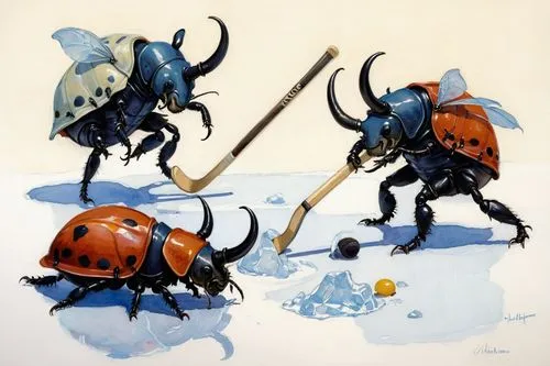 nicrophorus,carabus,sirenians,scarabs,garrison,beetles,Illustration,Paper based,Paper Based 17